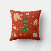 メリークリスマスレッド家族の写真 クッション (裏面)