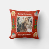 メリークリスマスレッド家族の写真 クッション (正面)