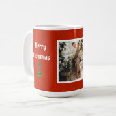 メリークリスマスレッド家族の写真 コーヒーマグカップ (正面左)