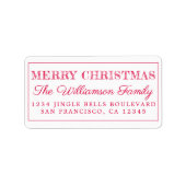 メリークリスマスレッド差出人住所 ラベル (正面)