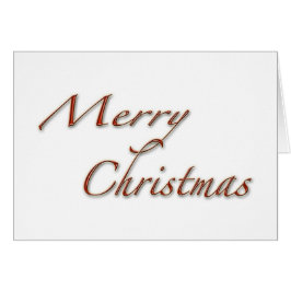 メリークリスマスレッド文字オンホワイトグリーティングカード