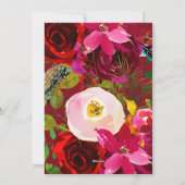 メリークリスマスレッド書道フローラ休日 シーズンカード (裏面)