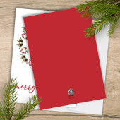 メリークリスマスレッド書道一枚写真 シーズンカード