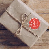 メリークリスマスレッド書道台本シンプル ラウンドシール