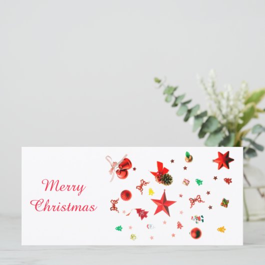 メリークリスマスレッド混合オーナメントと文字 (スタンド正面)