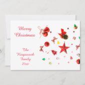 メリークリスマスレッド混合オーナメントフラットカード (正面)