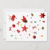 メリークリスマスレッド混合オーナメントフラットカード (裏面)
