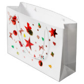 メリークリスマスレッド混合オーナメント ラージペーパーバッグ (裏面アングル)