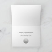 メリークリスマスレッド緑ストライプ白企業の シーズンカード (内部)