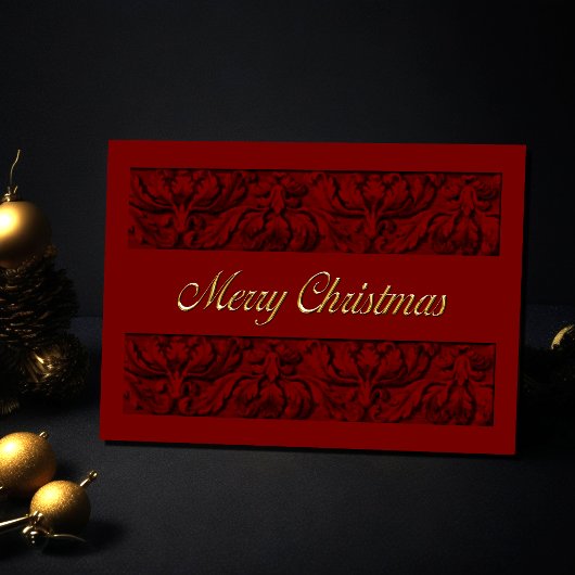 メリークリスマスレッド華美縁どホリデーカード シーズンカード