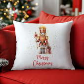 メリークリスマスレッド金ゴールドくるみ割り クッション