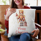 メリークリスマスレッド金ゴールドくるみ割り クッション