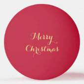 メリークリスマスレッド金ゴールドクリスマス卓球ビール 卓球ボール (正面)
