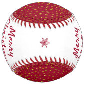 メリークリスマスレッド金ゴールドグリッターパターン ソフトボール (裏面)