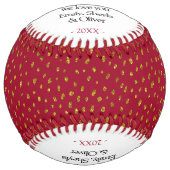 メリークリスマスレッド金ゴールドグリッターパターン ソフトボール (正面)