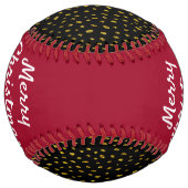 メリークリスマスレッド金ゴールドグリッターパターン ソフトボール (裏面)