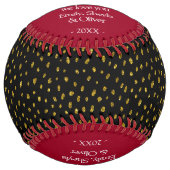 メリークリスマスレッド金ゴールドグリッターパターン ソフトボール (正面)