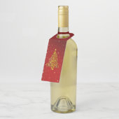 メリークリスマスレッド金ゴールドツリースターズ ボトルネックタグ (アングル)