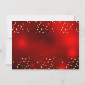 メリークリスマスレッド金ゴールドホリーバウブル 招待状 (裏面)