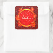 メリークリスマスレッド金ゴールド雪 スクエアシール (バッグ)