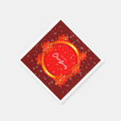 メリークリスマスレッド金ゴールド雪 スタンダードカクテルナプキン (角)