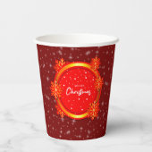 メリークリスマスレッド金ゴールド雪 紙コップ (裏面)