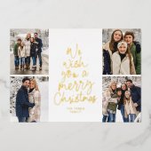 メリークリスマスレッド金ゴールド4枚の写真 箔シーズンカード (正面)