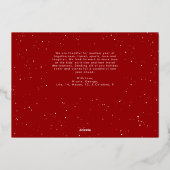 メリークリスマスレッド金ゴールド4枚の写真 箔シーズンカード (裏面)