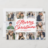 メリークリスマスレッド10写真コラージュ シーズンカード (正面)