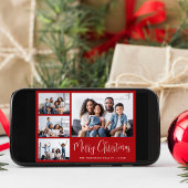 メリークリスマスレッド4フォトコラージュ シーズンカード