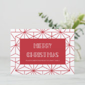 メリークリスマスレッド&クラフトヴィンテージ1920sアートデコ カード (スタンド正面)