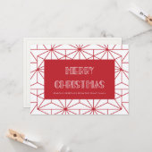 メリークリスマスレッド&クラフトヴィンテージ1920sアートデコ カード (正面/裏面インサイチュ)