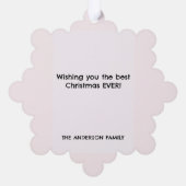 メリークリスマスレッド&グリーンウォーターリース オーナメントカード (裏面)