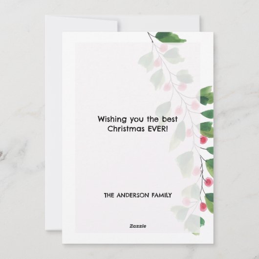 メリークリスマスレッド&グリーンウォーターリース シーズンカード (裏面)