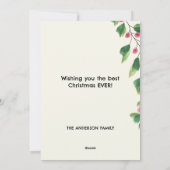 メリークリスマスレッド&グリーンウォーターリース シーズンカード (裏面)