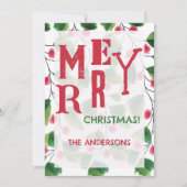 メリークリスマスレッド&グリーンウォーターリース シーズンカード (正面)