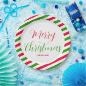 メリークリスマスレッド&グリーンホリデーパーティー名 ペーパープレート (パーティー)