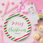 メリークリスマスレッド&グリーンホリデーパーティー名 ペーパープレート (パーティー)