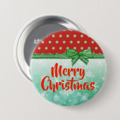 メリークリスマスレッド&グリーンホリデーボタン 缶バッジ (正面&裏面)