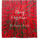 メリークリスマスレッド・グリーン季節の抽象芸術名 シャワーカーテン (正面)