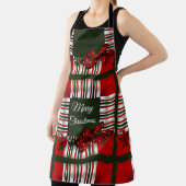 メリークリスマスレッド・グリーン・プレイド エプロン (インサイチュ)