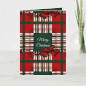 メリークリスマスレッド・グリーン・プレイド カード (正面)