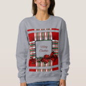 メリークリスマスレッド・グリーン・プレイド スウェットシャツ (正面)