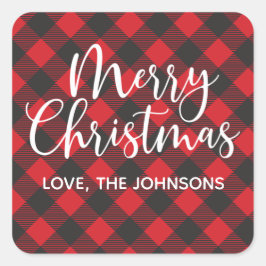 メリークリスマスレッド スクエアシール