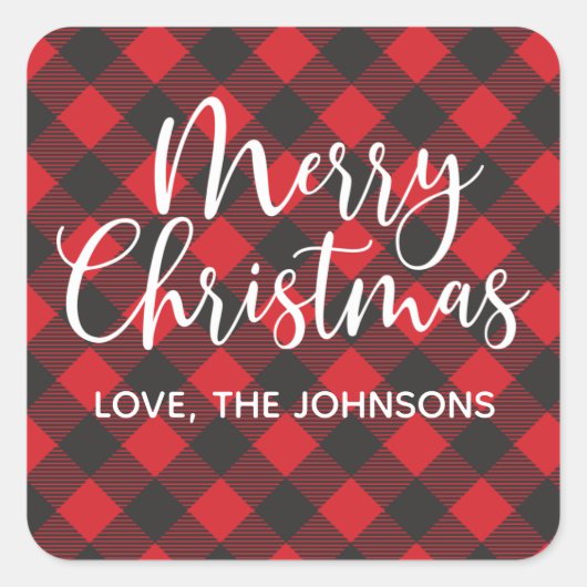 メリークリスマスレッド スクエアシール (正面)