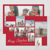 メリークリスマスレッド |フォトコラージュ |モダン | シーズンカード (正面/裏面)