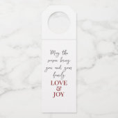 メリークリスマスレッド&ホワイトアマリリス ボトルネックタグ (裏面)