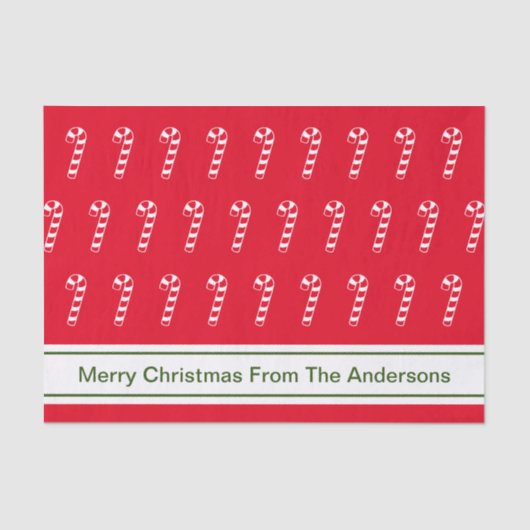 メリークリスマスレッド&ホワイトキャンディカンの名前 薄葉紙 (正面)