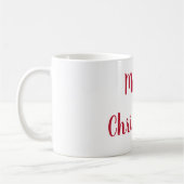 メリークリスマスレッド&ホワイトスクリプトタイポグラフィ コーヒーマグカップ (左)