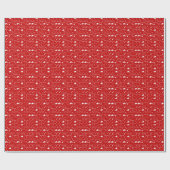 メリークリスマスレッド&ホワイトパターン ラッピングペーパー (フラット)